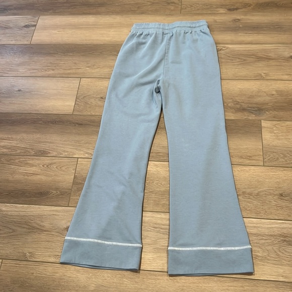 Back In The Saddle Blue Wide-Leg Sweatpants w/ White Western Geometric Design - Picture 4 of 11